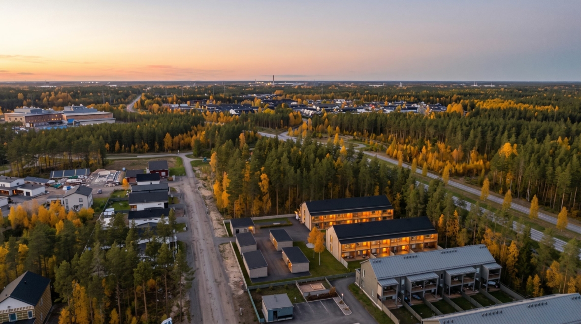 Ilmakuvaupotus syysilta