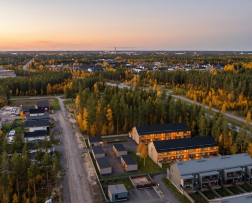 Ilmakuvaupotus syysilta